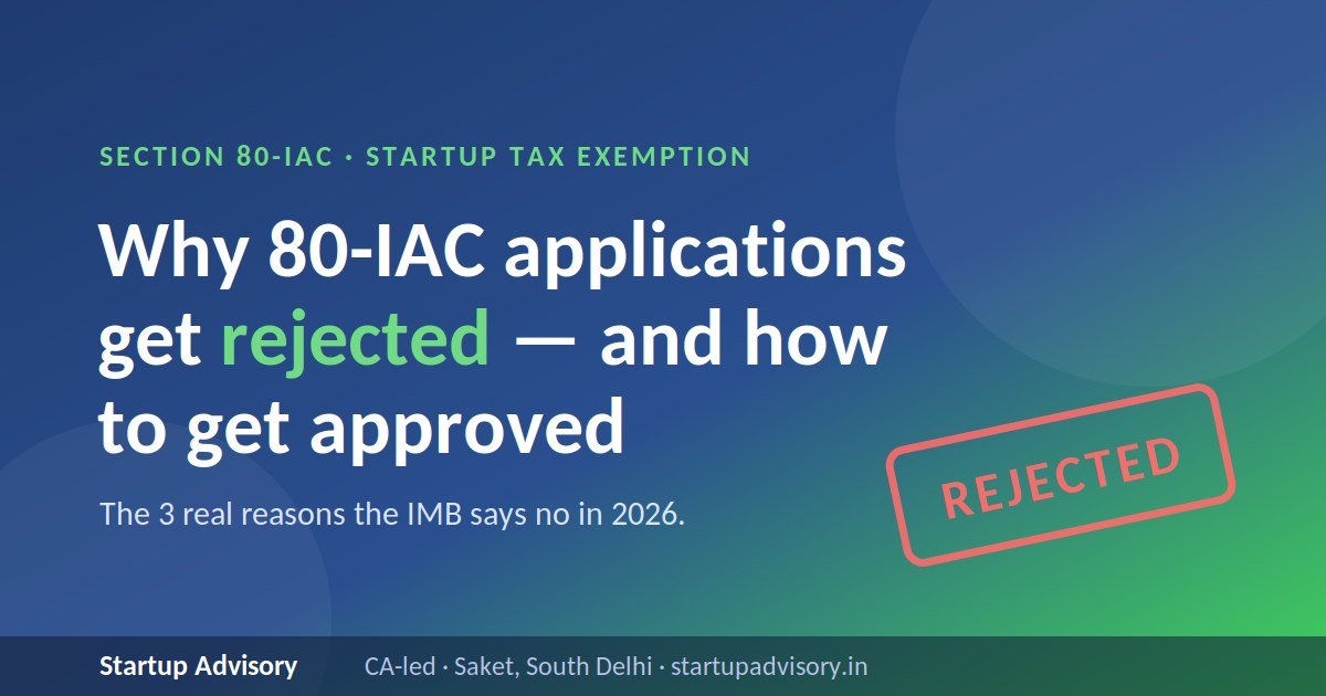 Why Section 80-IAC startup tax exemption applications get rejected by the Inter-Ministerial Board and how to fix them